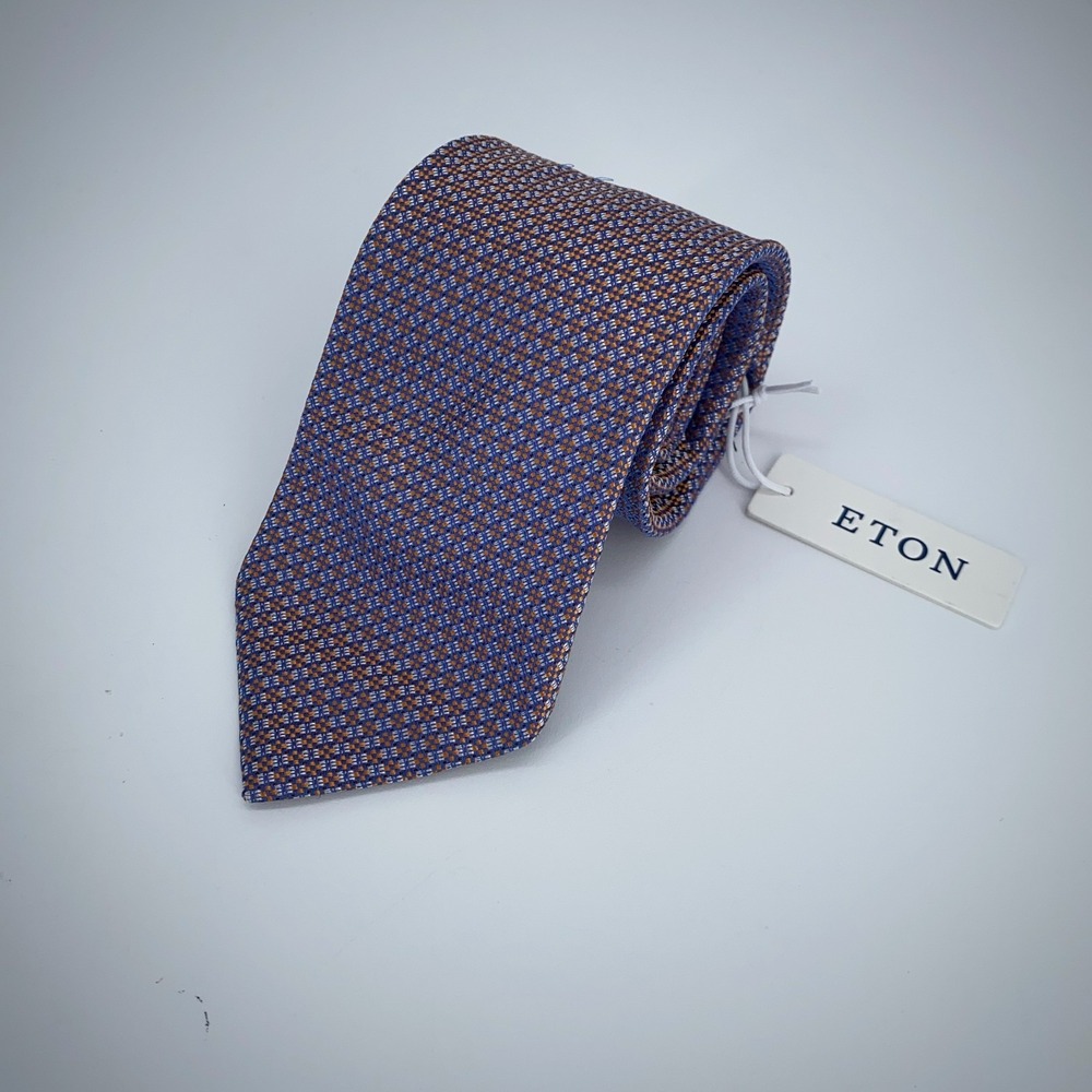 Eton Tie Mens One Size Multi Patterned Silk‎ Classic Fit Necktie Italy Made NWT